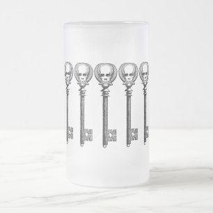 Antiker Steampunk-Skelettschlüssel Mattglas Bierglas