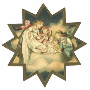 Antiker Stern/Engels-Verzierung Fotoskulptur Ornament