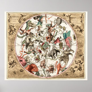 ANTIKER STERNKARTE POSTER