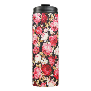 Antiker Stil eines Blumenstoffmusters im Tapisseri Thermosbecher