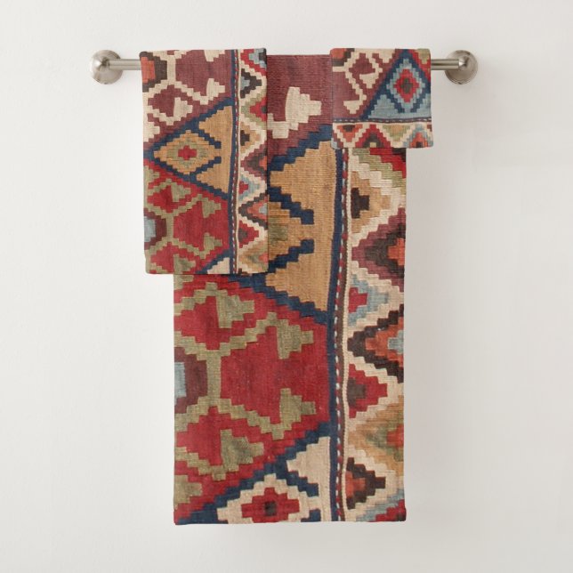 Antiker türkischer Teppich Badhandtuch Set (Insitu)