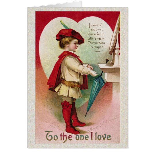 Antiker Valentine "zur einer i-Liebe " Karte