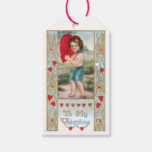 Antiker Valentins-Cupid-Herz Geschenkanhänger
