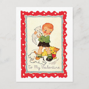 Antiker Valentinstag Feiertagspostkarte