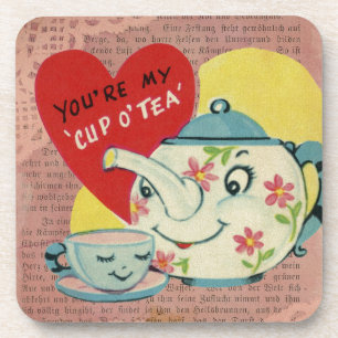 Antiker Valentinstag-Tasse Tee Getränkeuntersetzer
