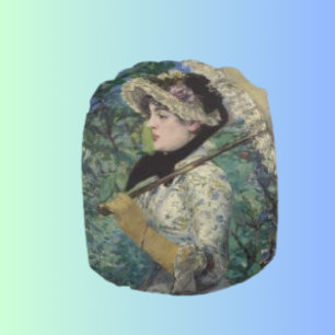 Antiker viktorianischer Damen-Regenschirm-Wurfkiss Rundes Kissen
