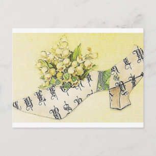 Antiker viktorianischer frecher Cinderella-Pantoff Postkarte