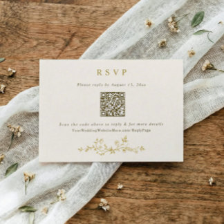 Antiker viktorianischer Gold- und Elfenbein-Hochze RSVP Karte
