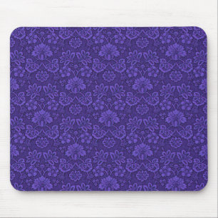 Antiker viktorianischer Indigo-Damaskus-Paisley-Bl Mousepad