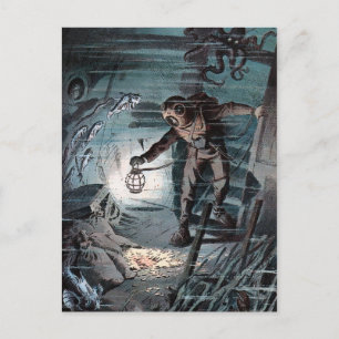 Antiker viktorianischer Taucher Postkarte