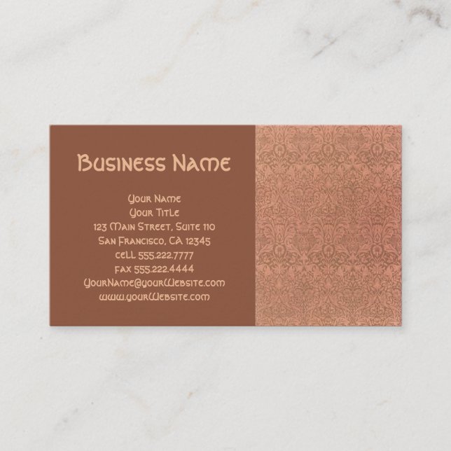 Antiker Viktorianischer William Morris Floral Dama Visitenkarte (Vorderseite)