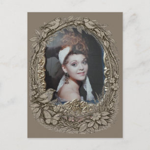 Antiker Vintage Bilderrahmen für Vögel und Natur Postkarte