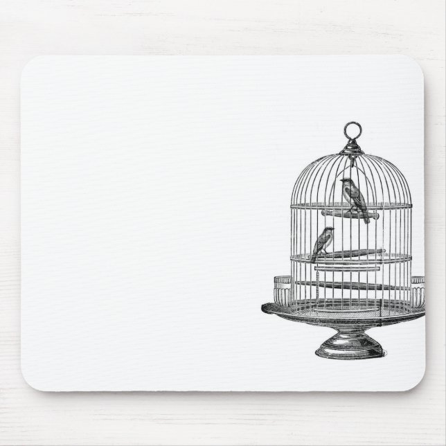 Antiker Vogelkäfig mit Vögeln...Mauspad Mousepad (Vorne)
