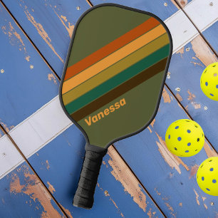 Antiker Waldmarsch gestreift mit Namen Pickleball Schläger
