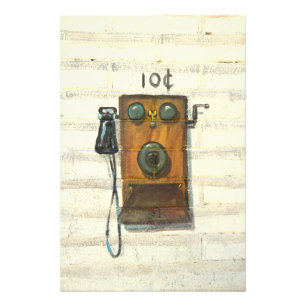 antiker Wandtelefon-Fotodruck Fotodruck