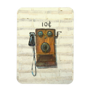 antiker Wandtelefon-Fotomagnet Magnet