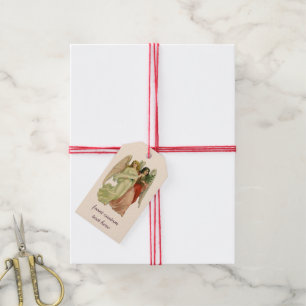 Antiker Weihnachten, Antike viktorianische Engel D Geschenkanhänger