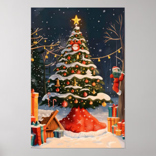 Antiker Weihnachtsbaum Poster