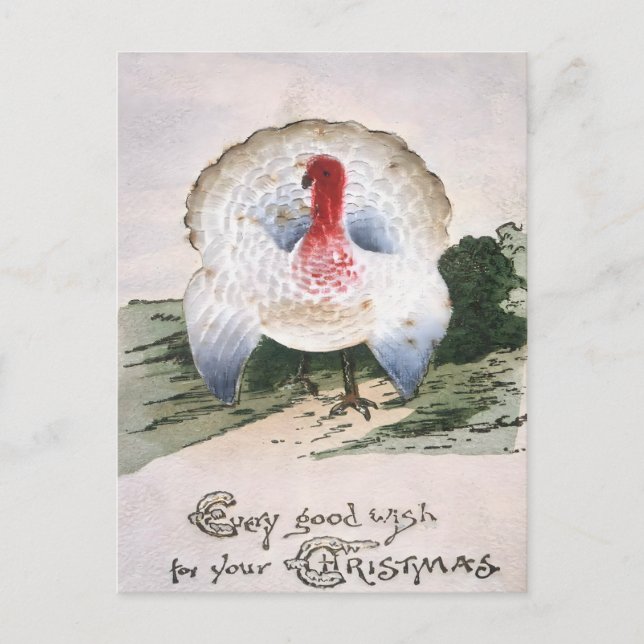 Antiker Weihnachtsputer Postkarte (Vorderseite)
