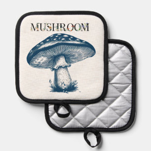 Antiker zeichn von Pilzen Topflappen