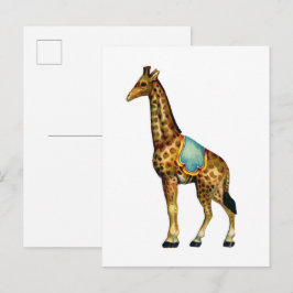 Antiker Zirkus-Darstellungsgiraffe Postkarte