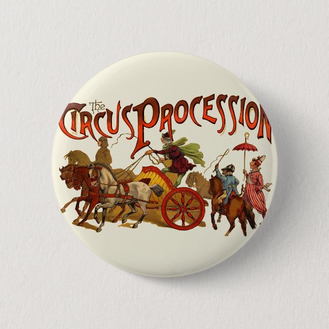 Antiker Zirkus Parade Clowns Button (Vorderseite)