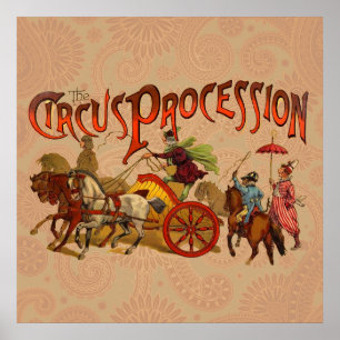 Antiker Zirkus Parade Clowns Poster