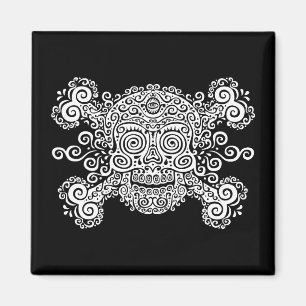 Antiker Zuckerschädel Magnet