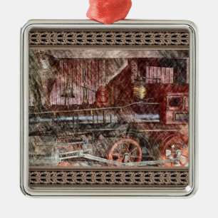 Antiker Zug Ornament Aus Metall