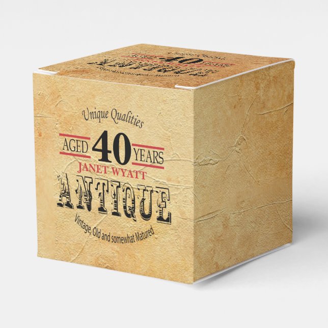 Antikes 40. Geburtstagsdesign Geschenkschachtel (Vorderseite)
