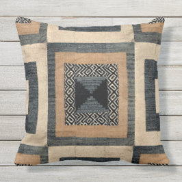 Antikes afrikanisches Textildruck-Quadrat-Kissen Kissen