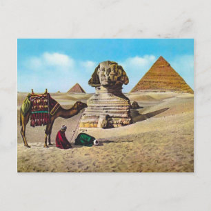 Antikes Ägypten, ausgegrabene Sphinx, Giza Postkarte