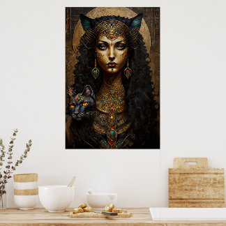 Antikes ägyptisches Goddess Bastet Poster