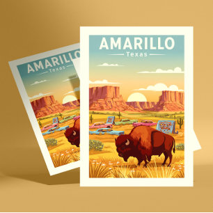 Antikes Amarillo Texas Postkarte