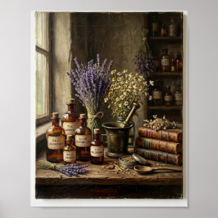 Antikes Apotheken-Schrank Herbarium II Poster