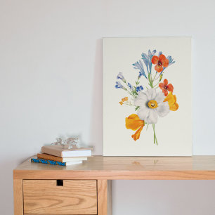 Antikes Aquarell-Botanikdruck Poster