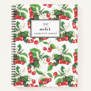 Antikes Aquarell-Kirsch-Blumenmuster Notizbuch