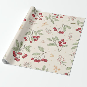 Antikes Aquarell-Kirsch-Verpackungspapier Geschenkpapier