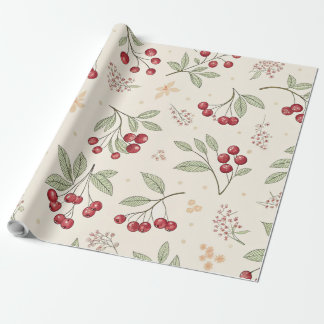 Antikes Aquarell-Kirsch-Verpackungspapier Geschenkpapier