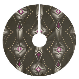 Antikes Art Deco Geometrisches Ornament Polyester Weihnachtsbaumdecke