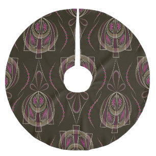 Antikes Art Deco Geometrisches Ornament Polyester Weihnachtsbaumdecke