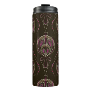 Antikes Art Deco Geometrisches Ornament Thermosbecher