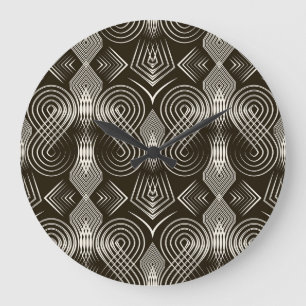 Antikes Art Deco nahtloses Ornament Große Wanduhr