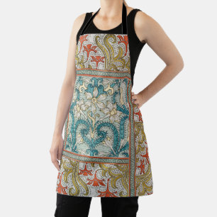 Antikes Art Nouveau-Daffodil-Muster Verneuil Schürze