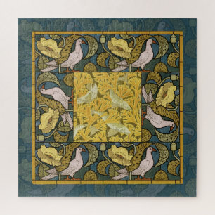 Antikes Art Nouveau Fisch Taube Muster Verneuil
