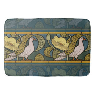 Antikes Art Nouveau Fisch Taube Muster Verneuil Badematte