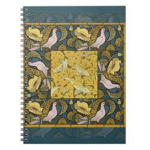 Antikes Art Nouveau Fisch Taube Muster Verneuil Notizblock
