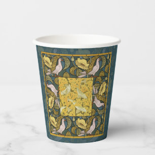 Antikes Art Nouveau Fisch Taube Muster Verneuil Pappbecher