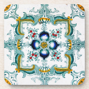 Antikes Art Nouveau Fliesenelement Getränkeuntersetzer