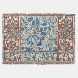 Antikes Art Nouveau Muster mit Kastanienblüten Decke